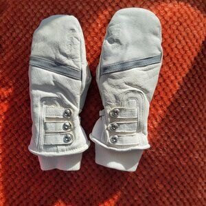 White Goat Leather Mittens- Burton- Size Small